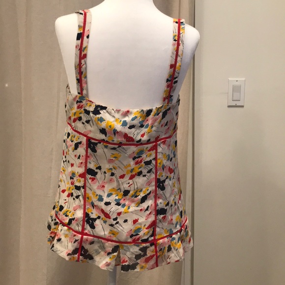 Sleeveless DVF blouse with washed floral print - Picture 2 of 4
